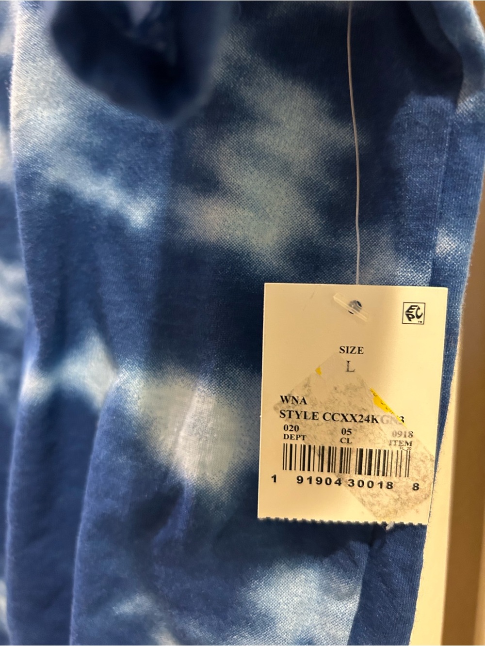 Coca-Cola The Real Thing Blue Tie Dye Cropped Graphic T-Shirt NWT Women's size L - Picture 4 of 5